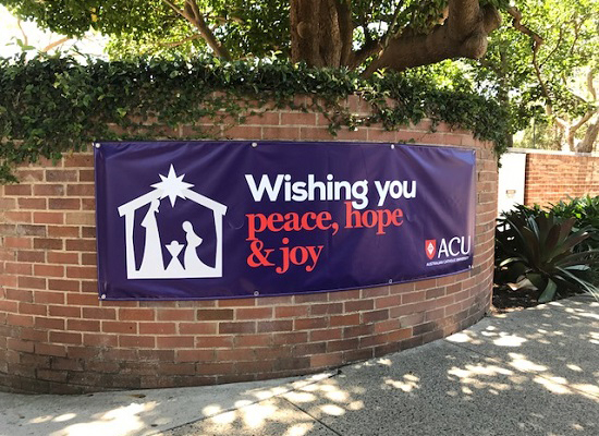Sign saying wishing you peace, joy and hope