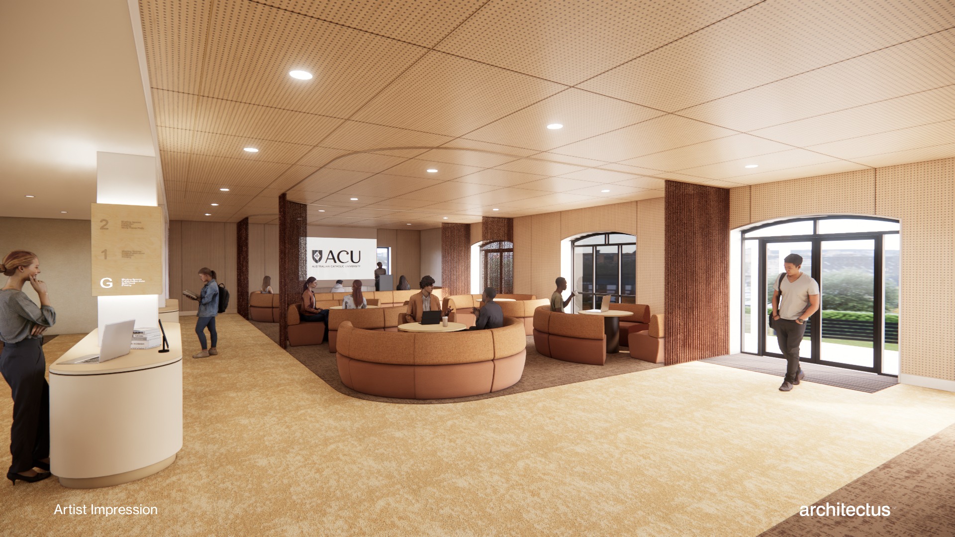 Artist's rendering - Strathfield Library entrance on the Ground Floor