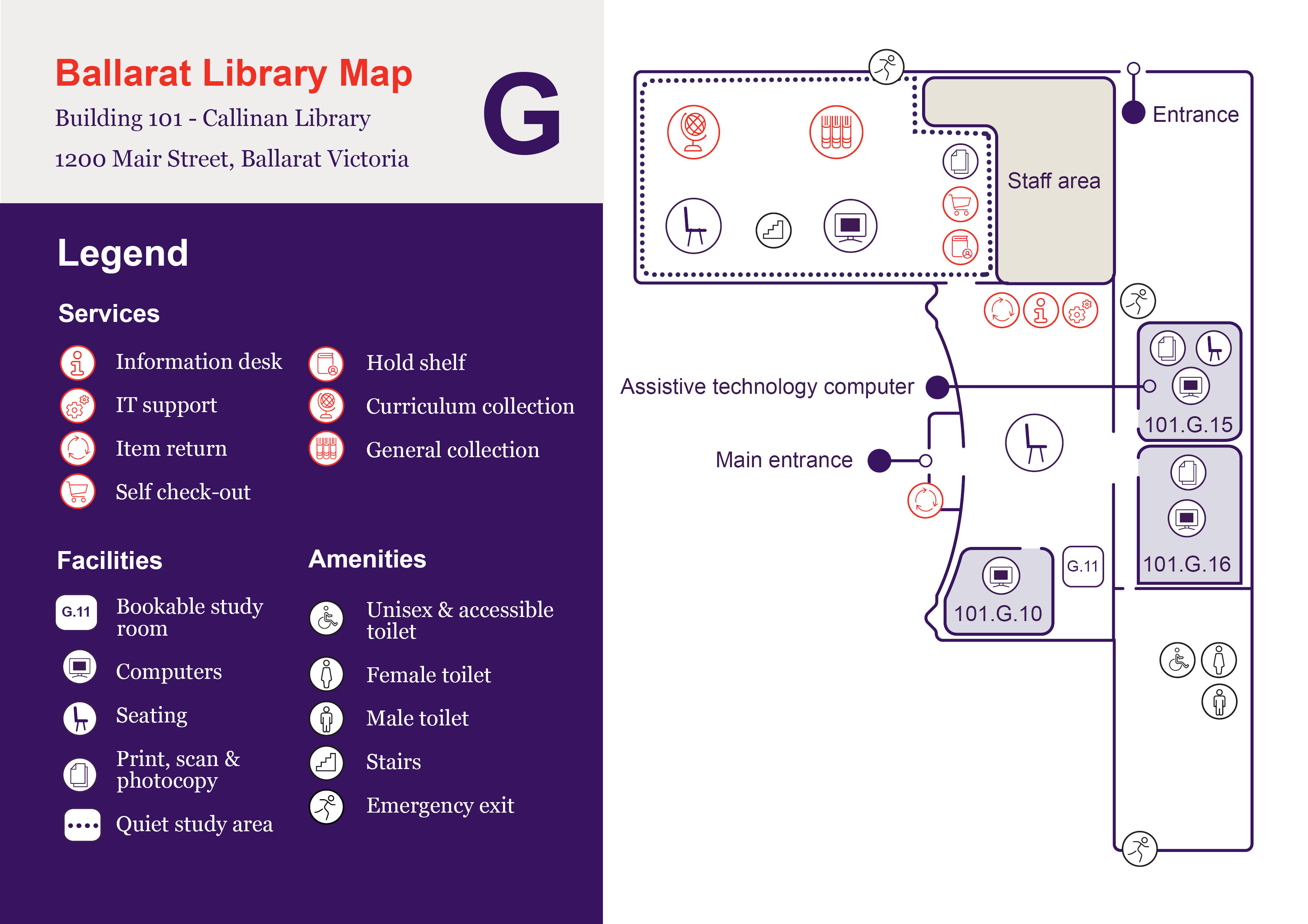 Ballarat Library floor map - Library