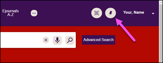 Pin button location in My Library