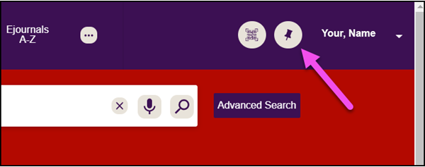 Pin button location in My Library