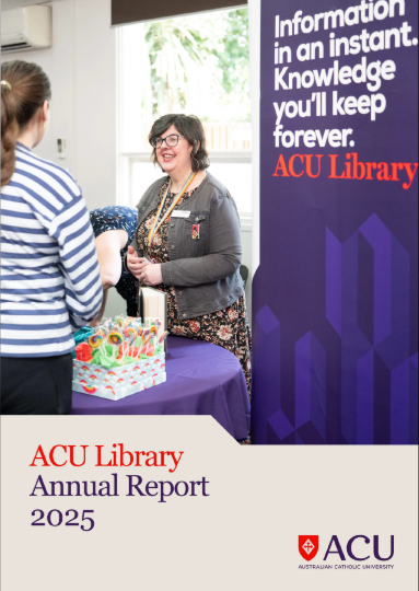 Front cover of ACU Library Annual Report 2025